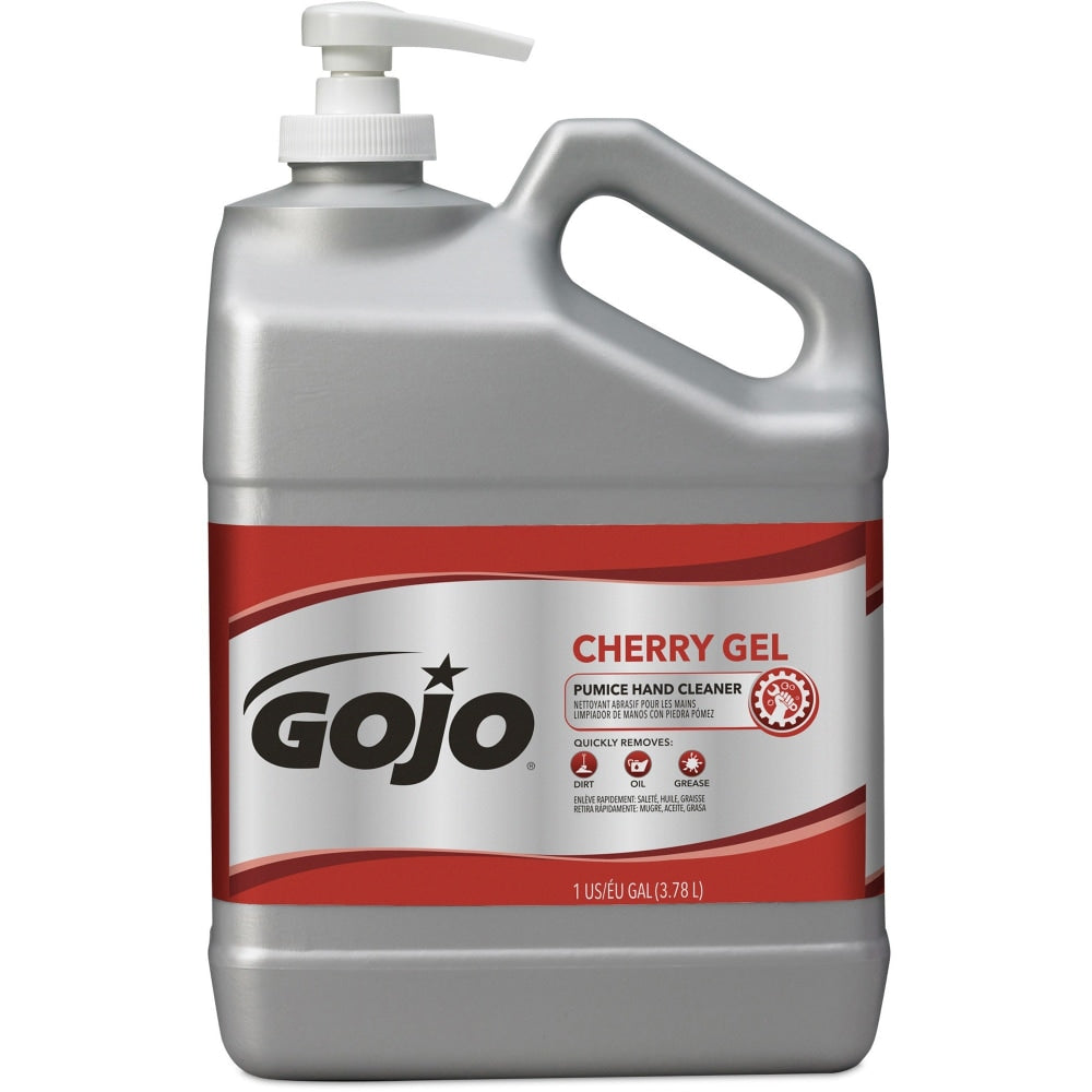 GOJO Cherry Gel Pumice Hand Soap Cleaner, Cherry Scent, 128 Oz, Carton Of 2 Pump Bottle Dispensers