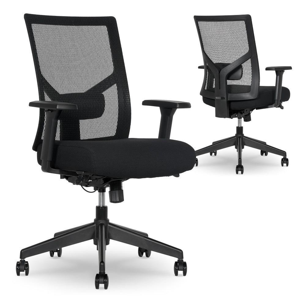 Serta Commercial Eco-2000 Ergonomic Mesh Mid-Back Task Chair, 43% Recycled, Black