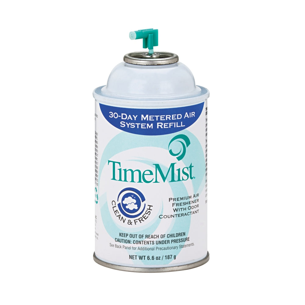 TimeMist Premium Metered Air Freshener Refills, 6.6 Oz, Clean & Fresh, Carton of 12 Units