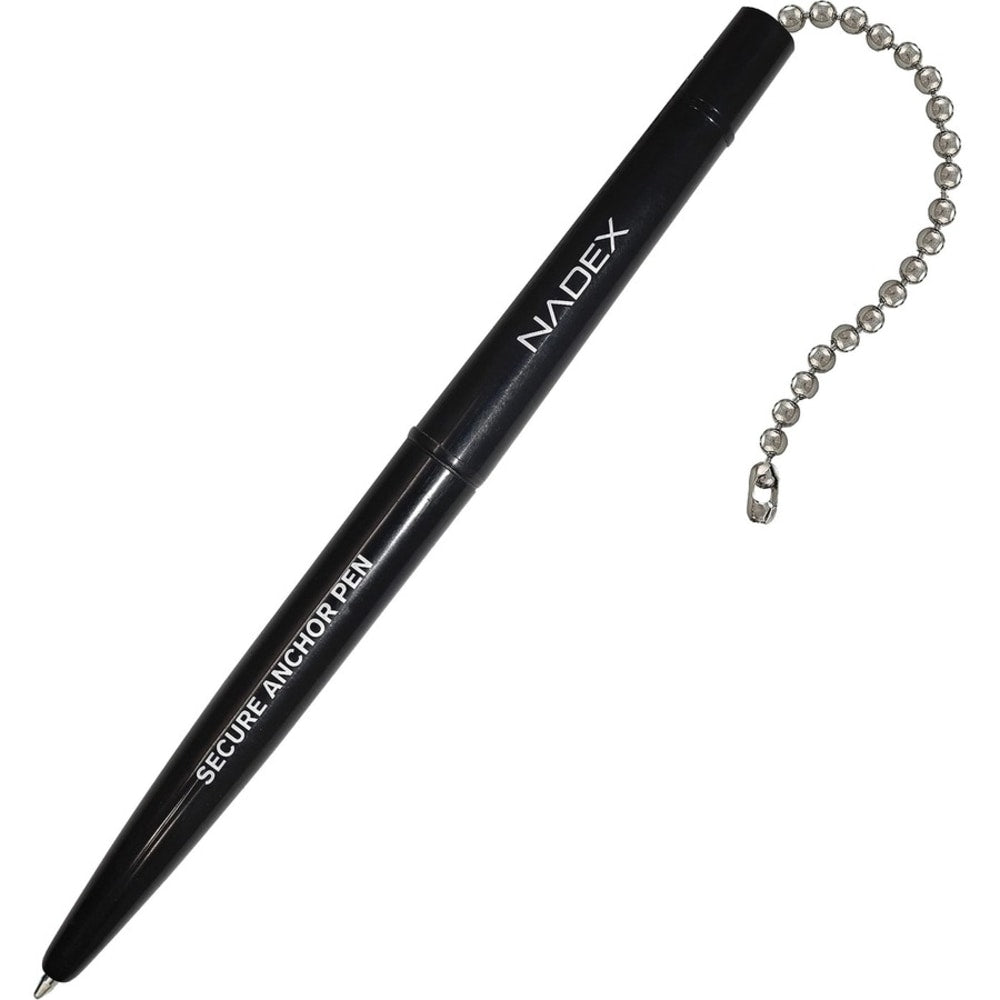 Nadex Coins Ball and Chain Security Pen Set (4 Pens) - Rubber - Black