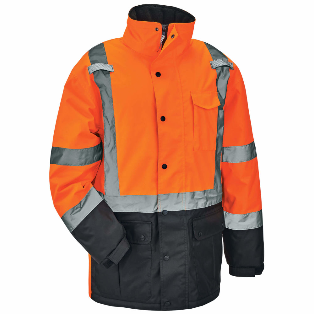 Ergodyne GloWear 8384 Type R Class 3 Polyester Thermal Parka, Large, Orange