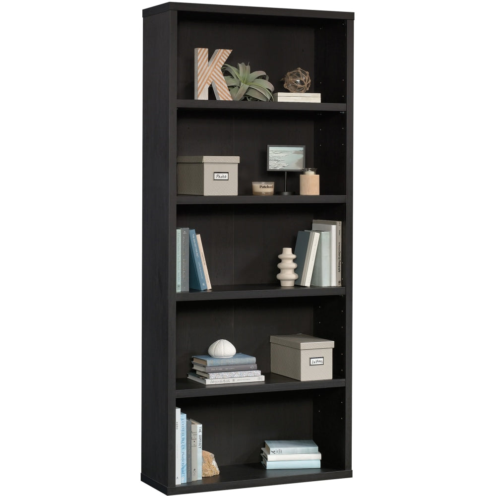 Sauder Select 73inH 5-Shelf Bookcase, Raven Oak