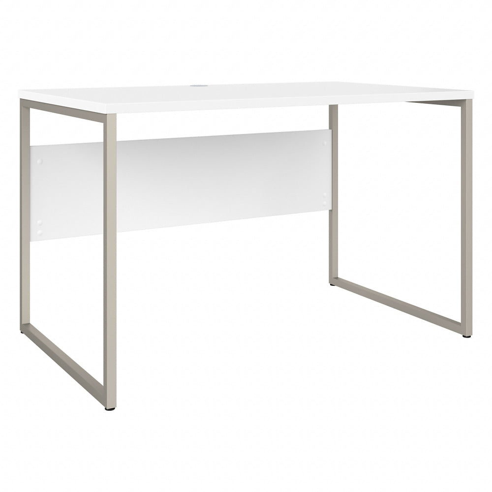 Bush Business Furniture Hybrid 48inW x 30inD Computer Table Desk With Metal Legs, White, Standard Delivery