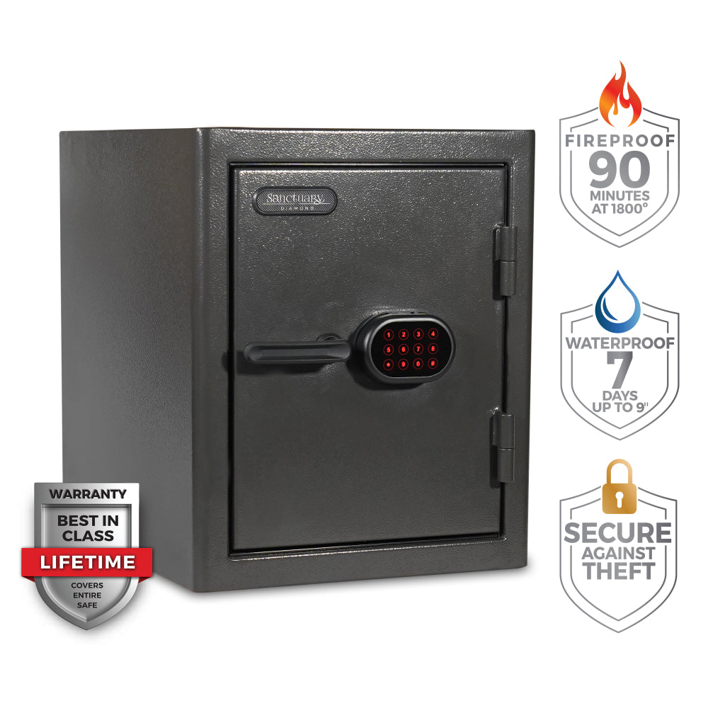 Sanctuary Diamond Digital Home/Office Safe, 2.33 Cu. Ft., Dark Grey Hammertone