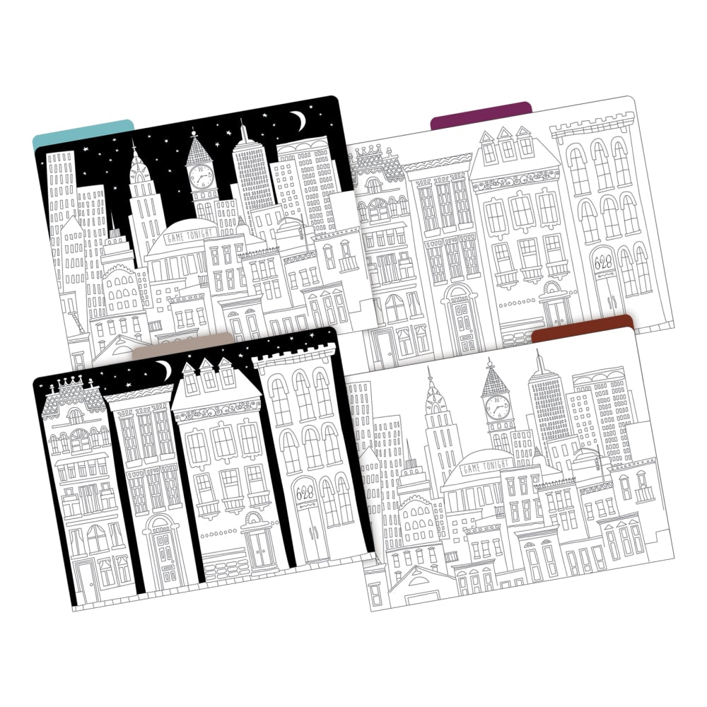 Barker Creek Tab File Folders, Letter Size, Color Me! Cityscapes, Pack Of 36 Folders