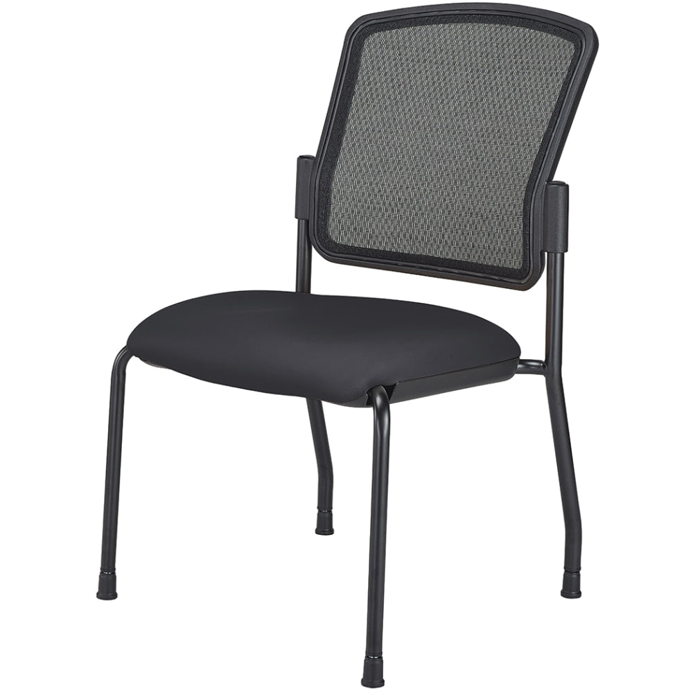 WorkPro Spectrum Series Mesh/Vinyl Stacking Guest Chair with Antimicrobial Protection, Armless, Black, Set Of 2 Chairs, BIFMA Compliant