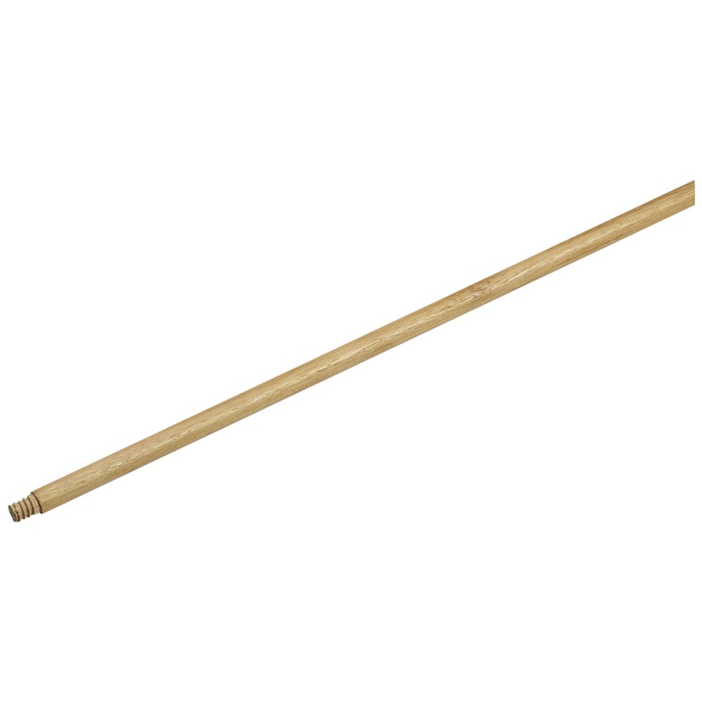 Globe Commercial Products Threaded Wood Broom Handle, 60in, Brown