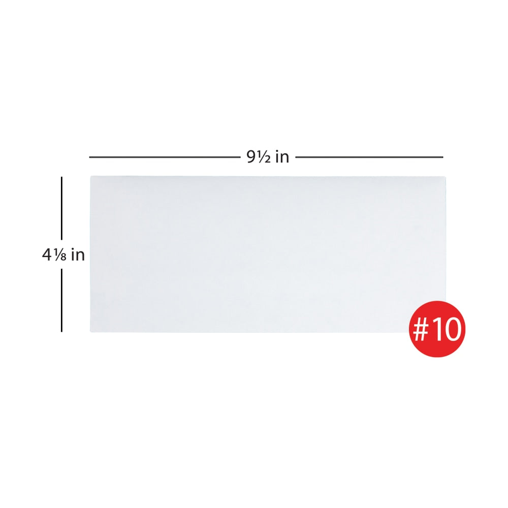 Office Depot Brand Envelopes, 4-1/8in x 9-1/2in, Gummed Seal, White, Box Of 500