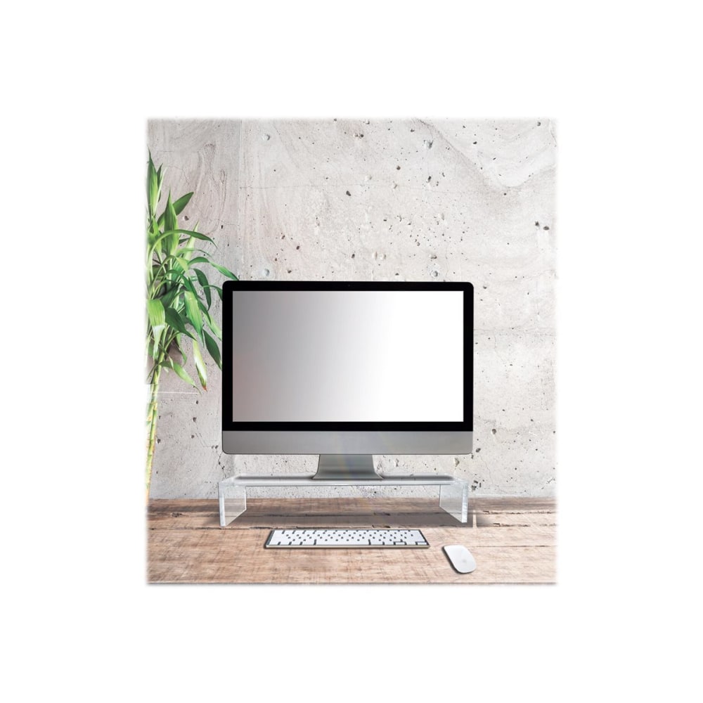 Azar Displays Deluxe Acrylic Monitor Riser Display, 4-1/2inH x 21inW x 7-3/4inD, Clear