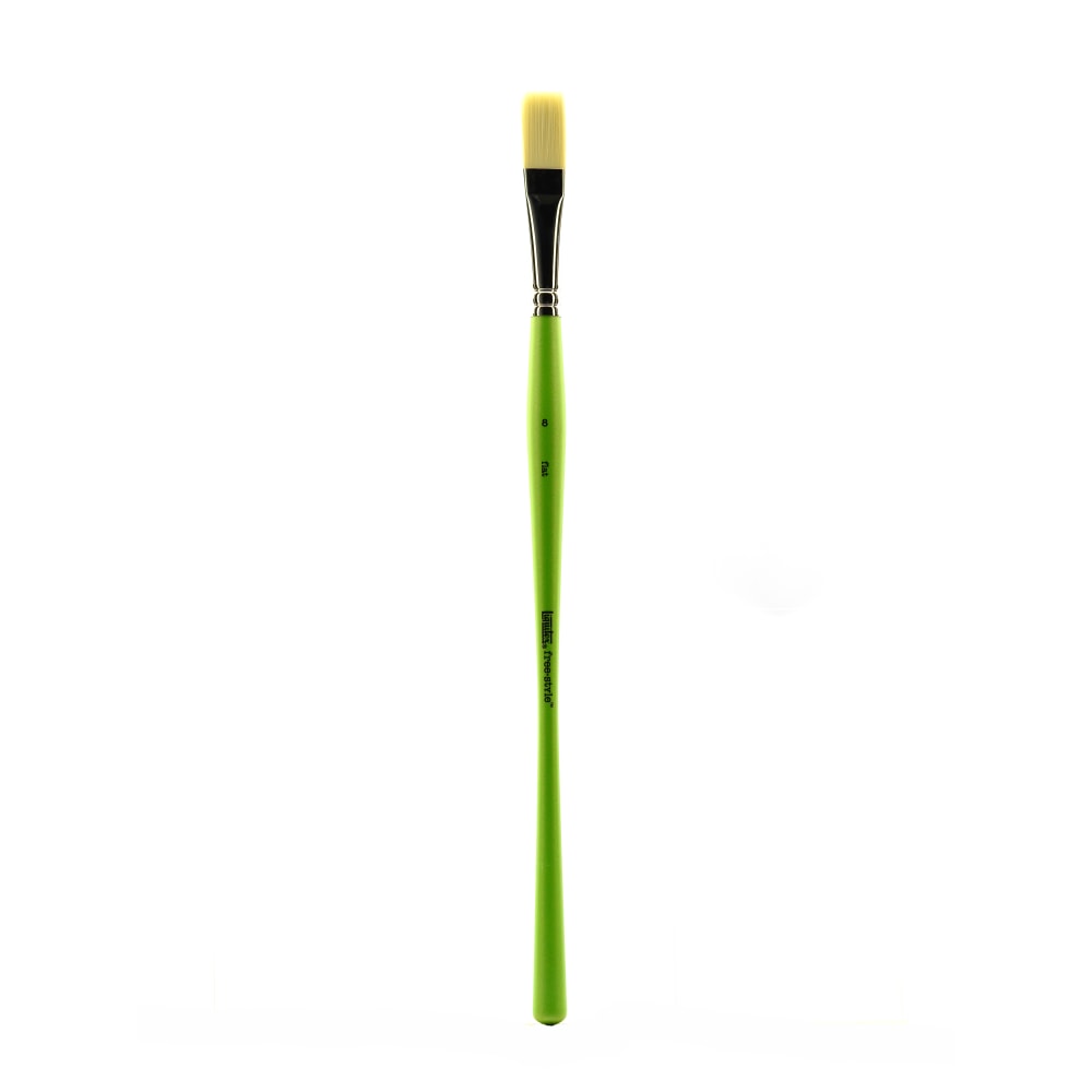 Liquitex Free-Style Detail Paint Brush, Synthetic, Size 8, Flat Bristle, Green