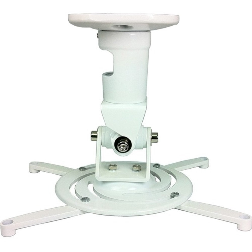 Amer Mounts Universal Ceiling Projector Mount - White - Supports up to 30lb load, 360 degree rotation, 180 degree tilt