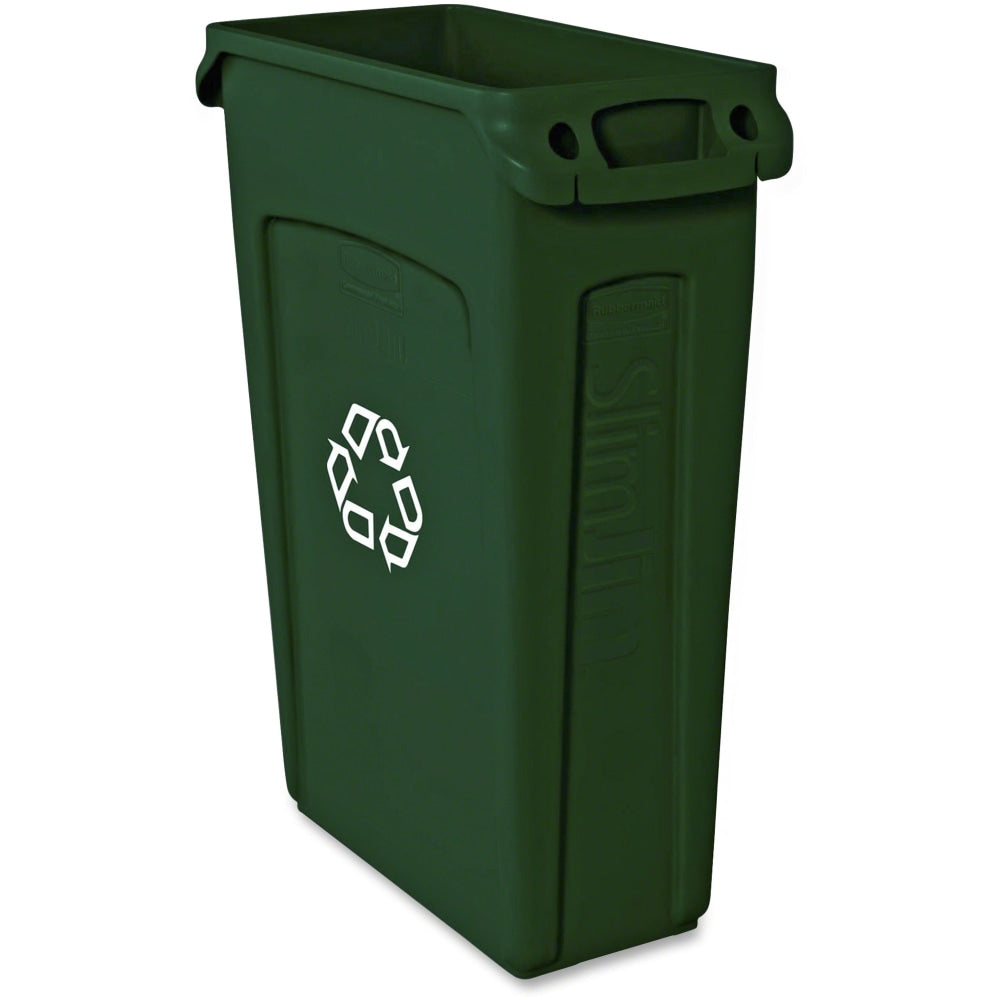 Rubbermaid Commercial Slim Jim Waste Receptacle, 23 Gallons, Green