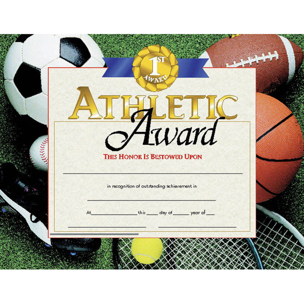 Hayes Certificates, 8-1/2in x 11in, Athletic Award, 30 Certificates Per Pack, Set Of 3 Packs