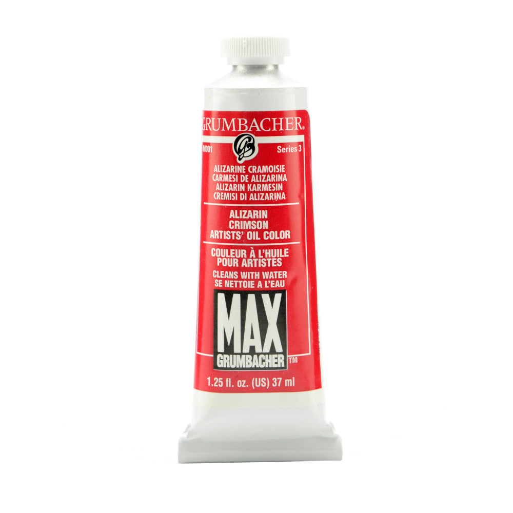 Grumbacher Max Water Miscible Oil Colors, 1.25 Oz, Alizarin Crimson, Pack Of 2