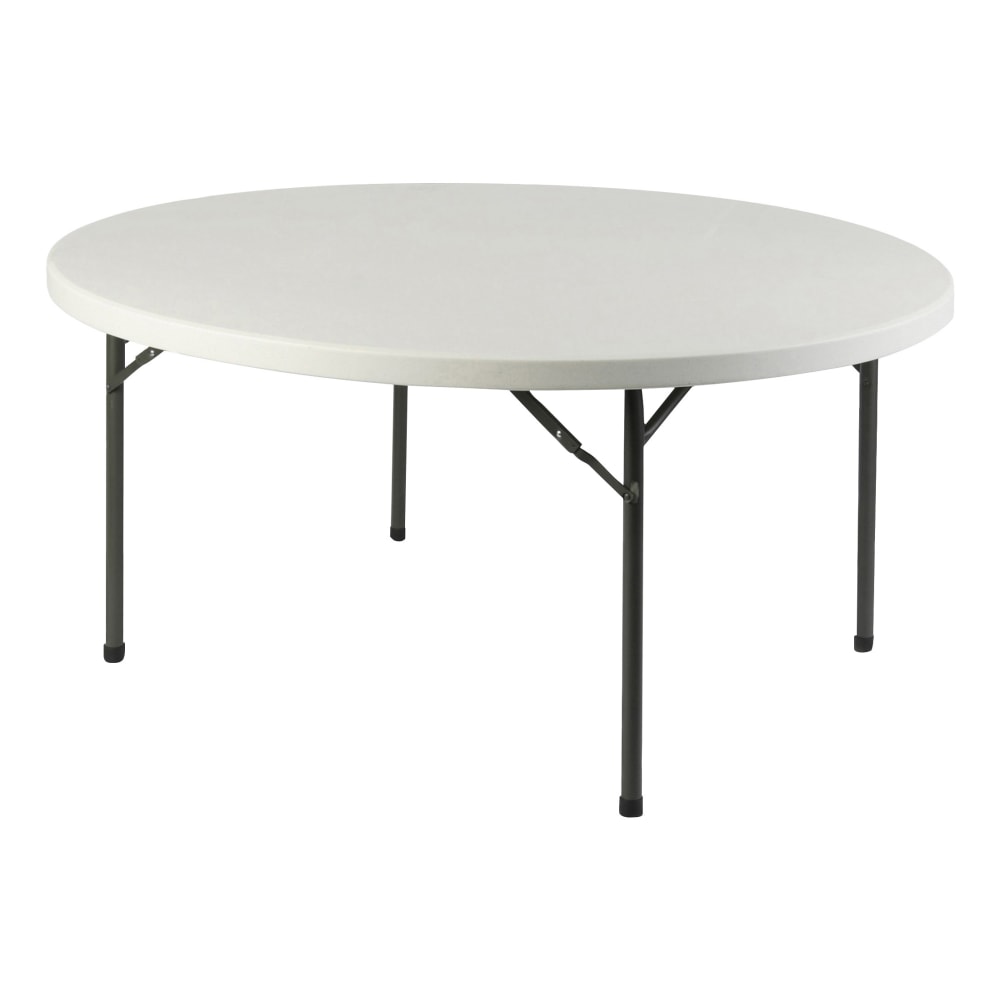 Lorell Banquet Folding Table, Round, 29-1/4inH x 71inW x 71inD, Platinum