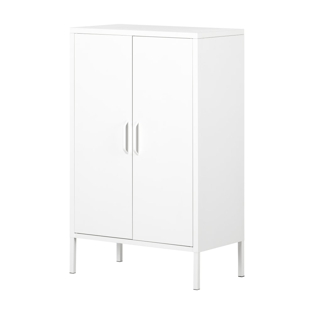 South Shore Crea 26inW Metal 2-Door Accent Cabinet, Pure White