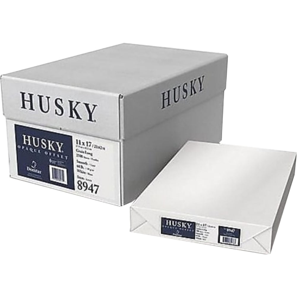 Domtar Husky Opaque Offset Multi-Use Printer & Copy Paper, White, Tabloid (11in x 17in), 2500 Sheets Per Case, 60 Lb, 94 Brightness, Case Of 5 Reams