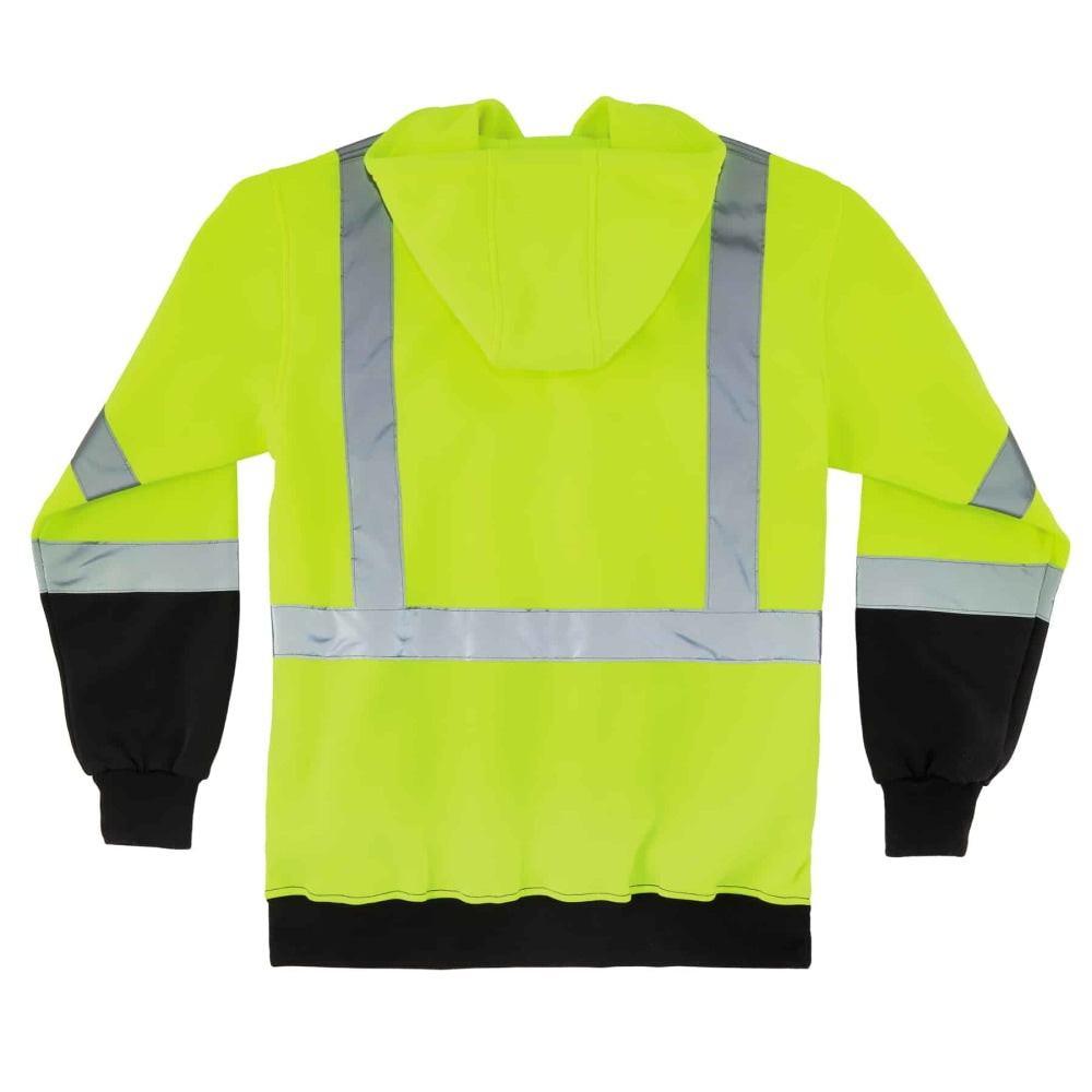 Ergodyne GloWear 8373 Class 3 Hi-Vis Pullover Hoodie, 4X, Black/Lime