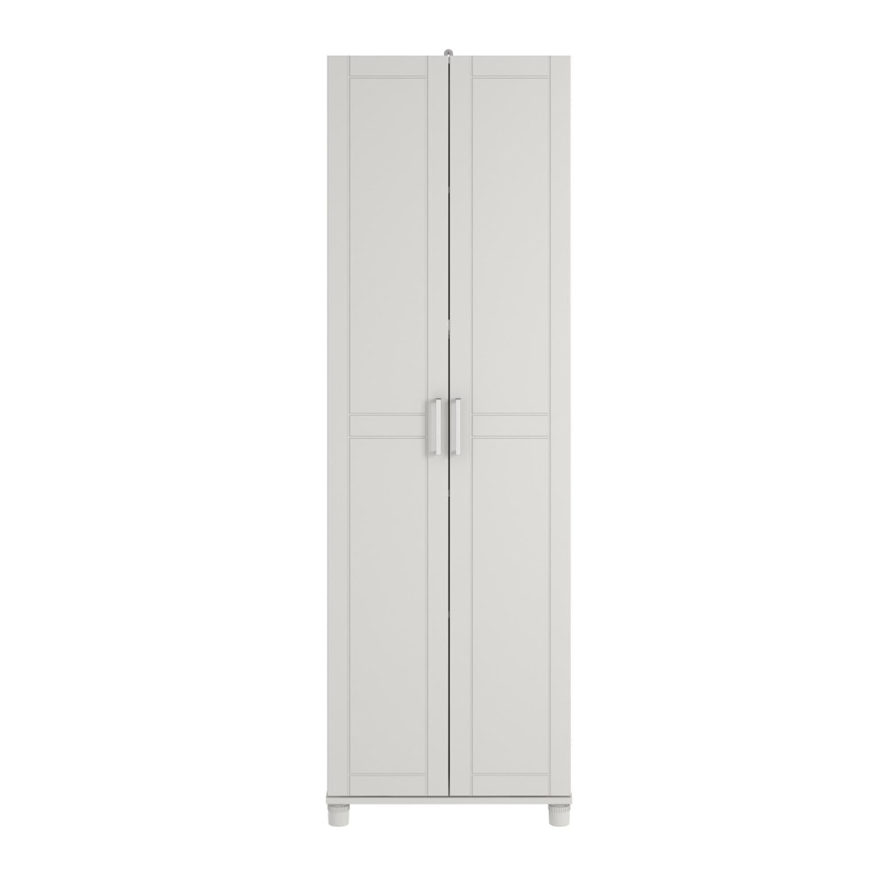 Ameriwood Home Callahan 24in Utility Storage Cabinet, 5 Shelves, White