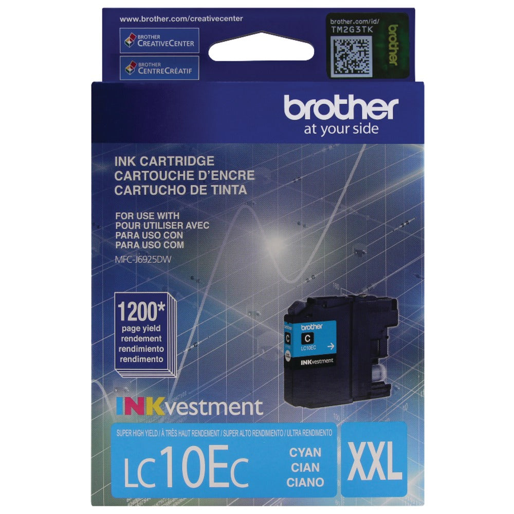 Brother LC10 Cyan High-Yield Ink Cartridge, LC10EC