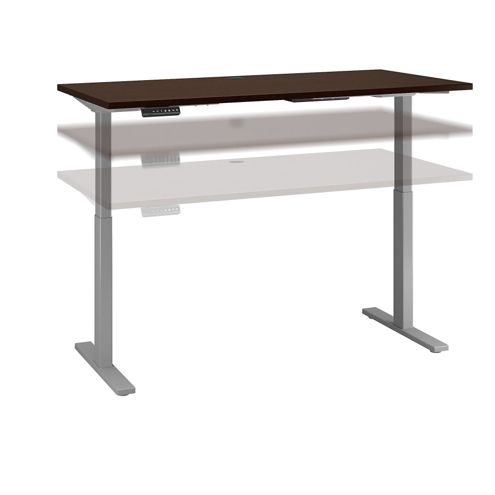 Bush Business Furniture Move 60 Series Electric 60inW x 30inD Height Adjustable Standing Desk, Mocha Cherry/Cool Gray Metallic, Standard Delivery