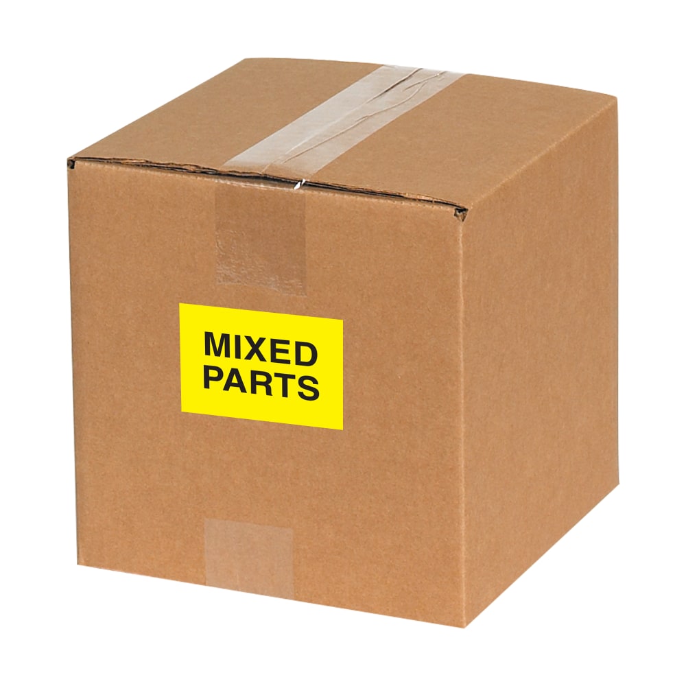 Tape Logic Preprinted Labels, "Mixed Parts", DL1623, Rectangle, 2in x 3in, Fluorescent Yellow, Roll Of 500 Labels