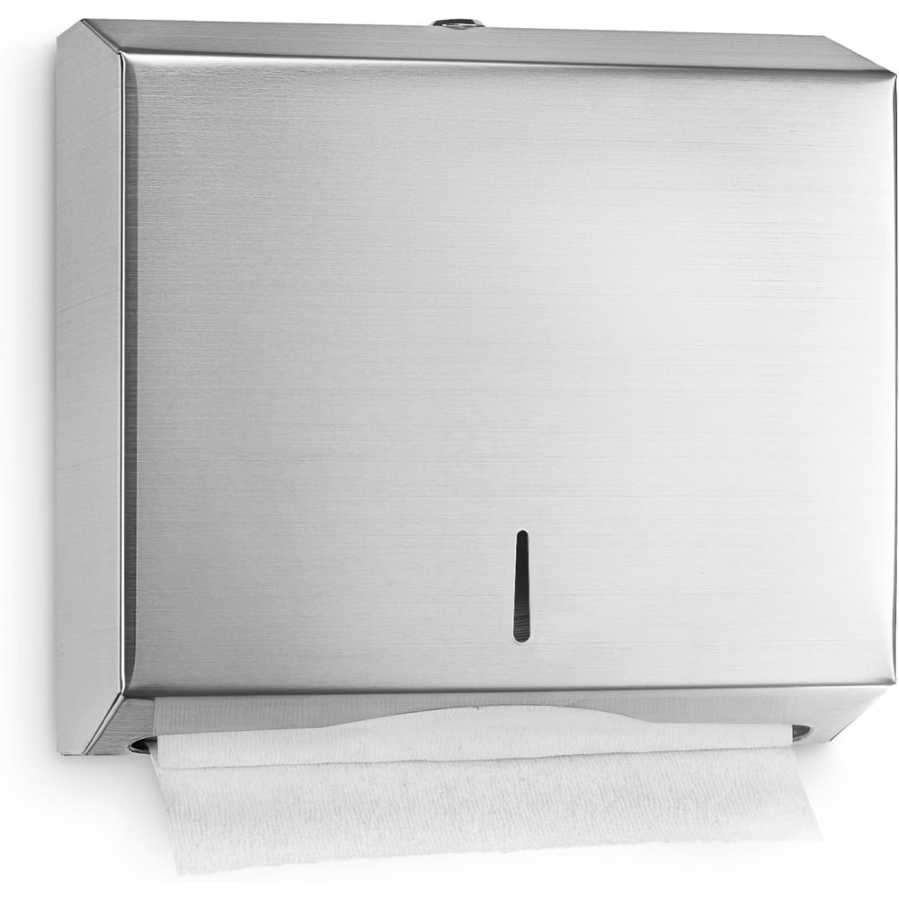 Alpine Industries Stainless Steel Multi-Fold/C-Fold Paper Towel Dispensers, Silver, Pack Of 2 Dispensers