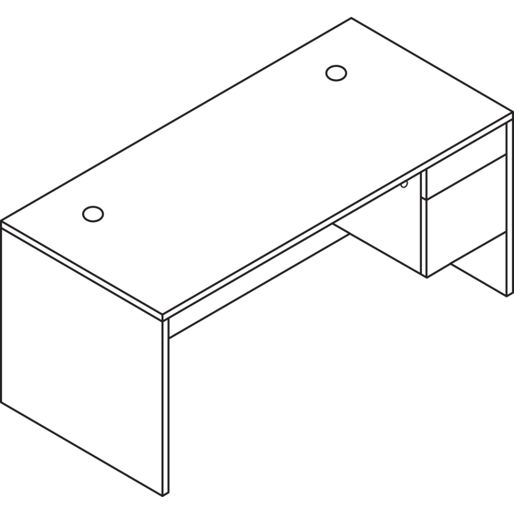 HON 10500 66inW Workstation Computer Desk, Left Return, Harvest Cherry