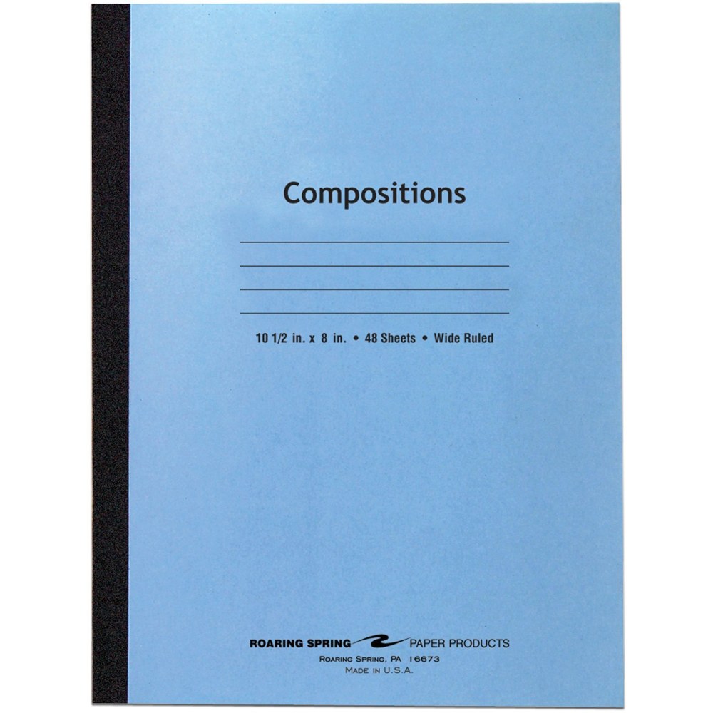 Roaring Spring Composition Notebook, 8in x 10-1/2in, 48 Sheets, Blue