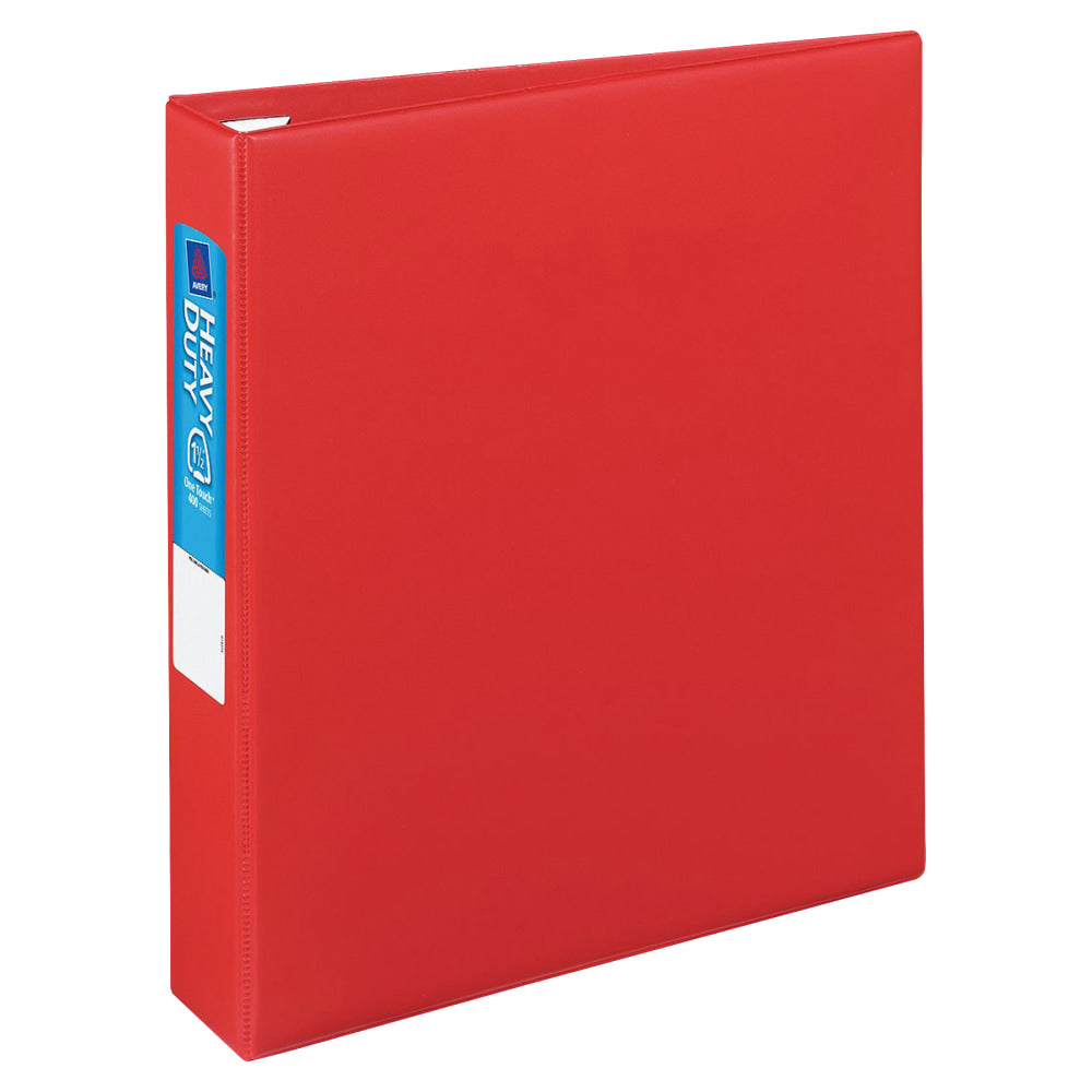 Avery Heavy-Duty 3-Ring Binder With Locking One-Touch EZD Rings, 1 1/2in D-Rings, 54% Recycled, Red