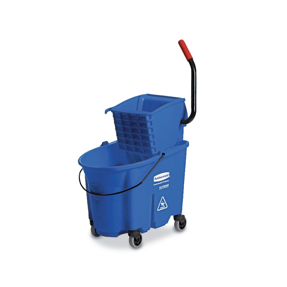 Rubbermaid Commercial WaveBrake Plastic/Steel Side-Press Wringer/Bucket Combo, 8.75 Gallons, Blue