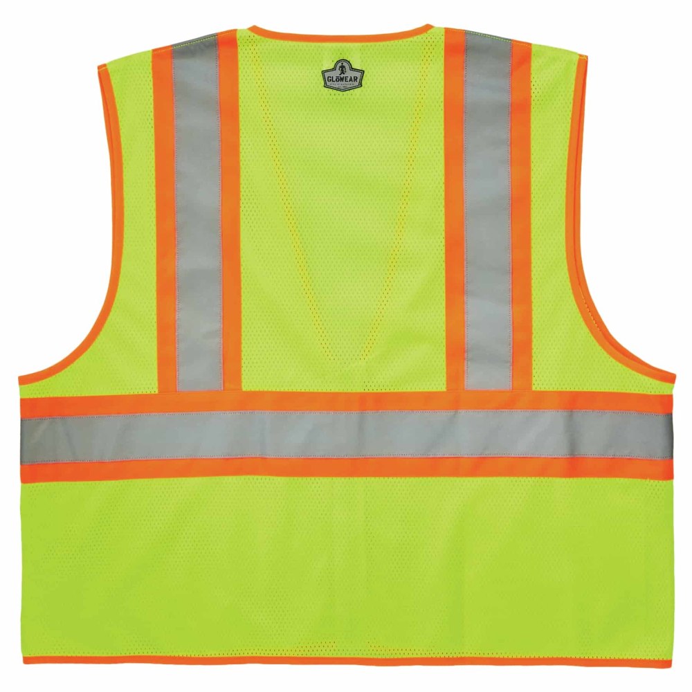 Ergodyne GloWear Safety Vest, Economy 2-Tone, Type-R Class 2, 4X/5X, Lime, 8229Z