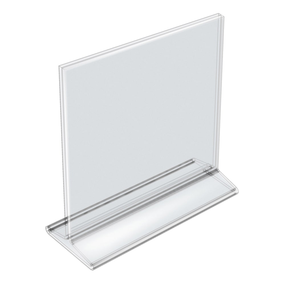 Azar Displays Acrylic Vertical 2-Sided Sign Holders, 8-1/2inH x 8-1/2inW x 3inD, Clear, Pack Of 10 Holders