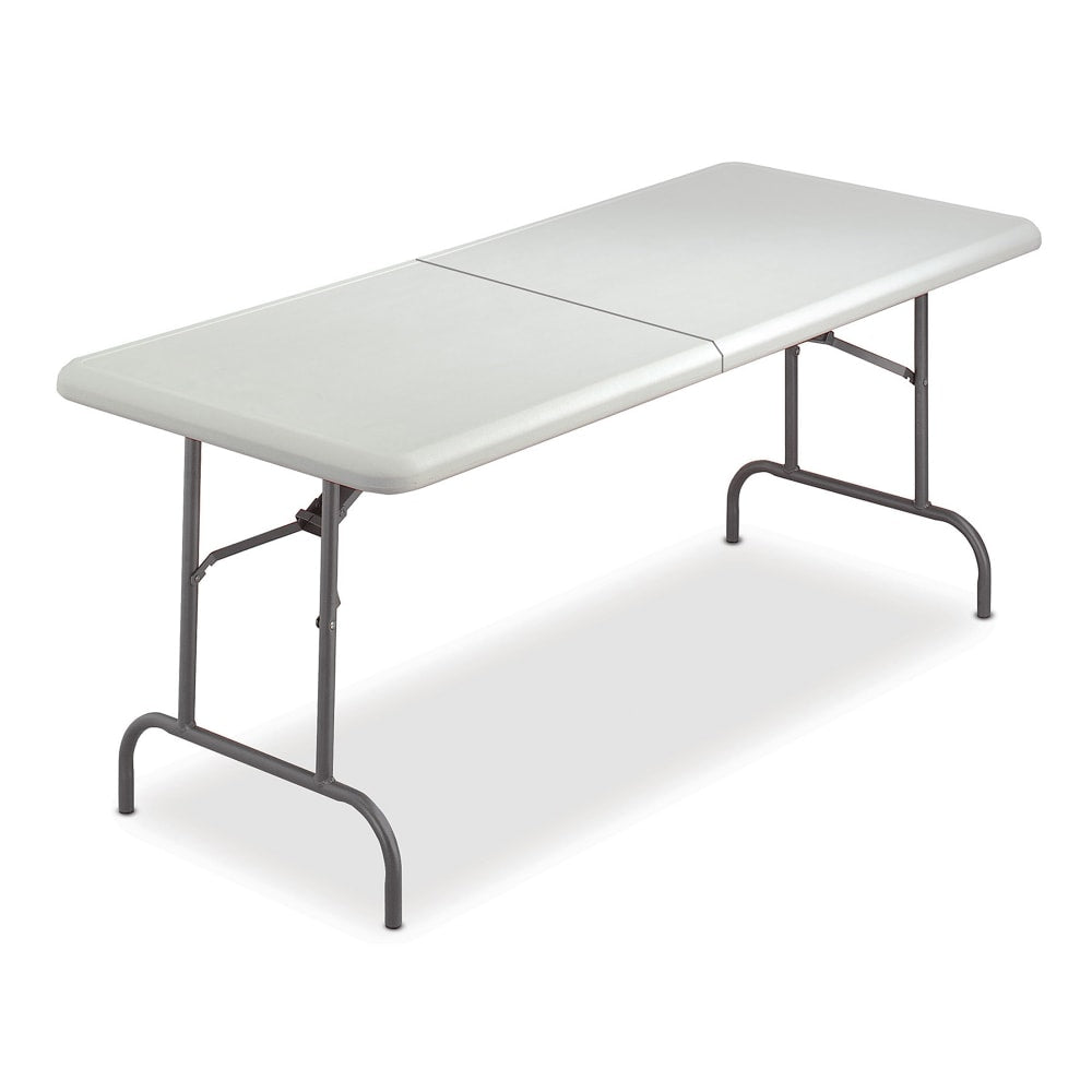 Iceberg Half-Folding Table, 60inW x 30inD, Platinum