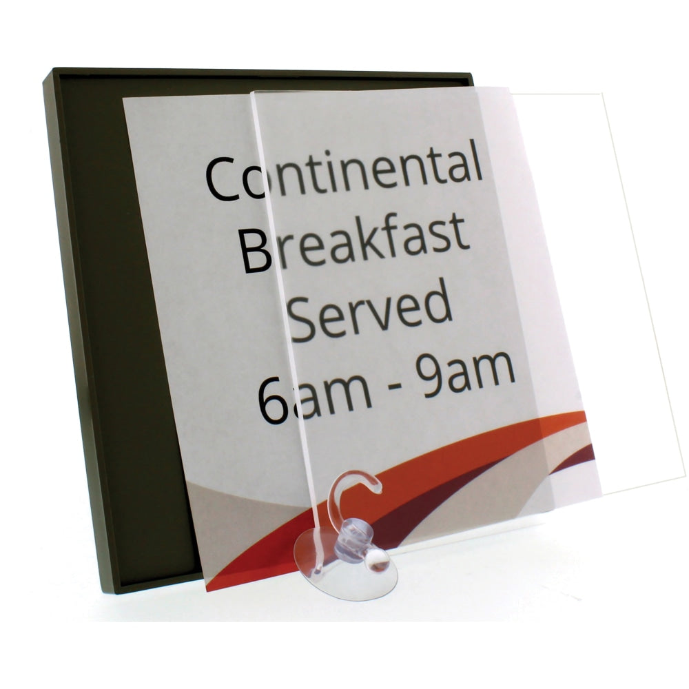 Lorell Snap Plate Architectural Sign - 1 Each - 10in Width x 10in Height - Square Shape - Surface-mountable - Easy Readability, Injection-molded, Easy to Use - Plastic - Black