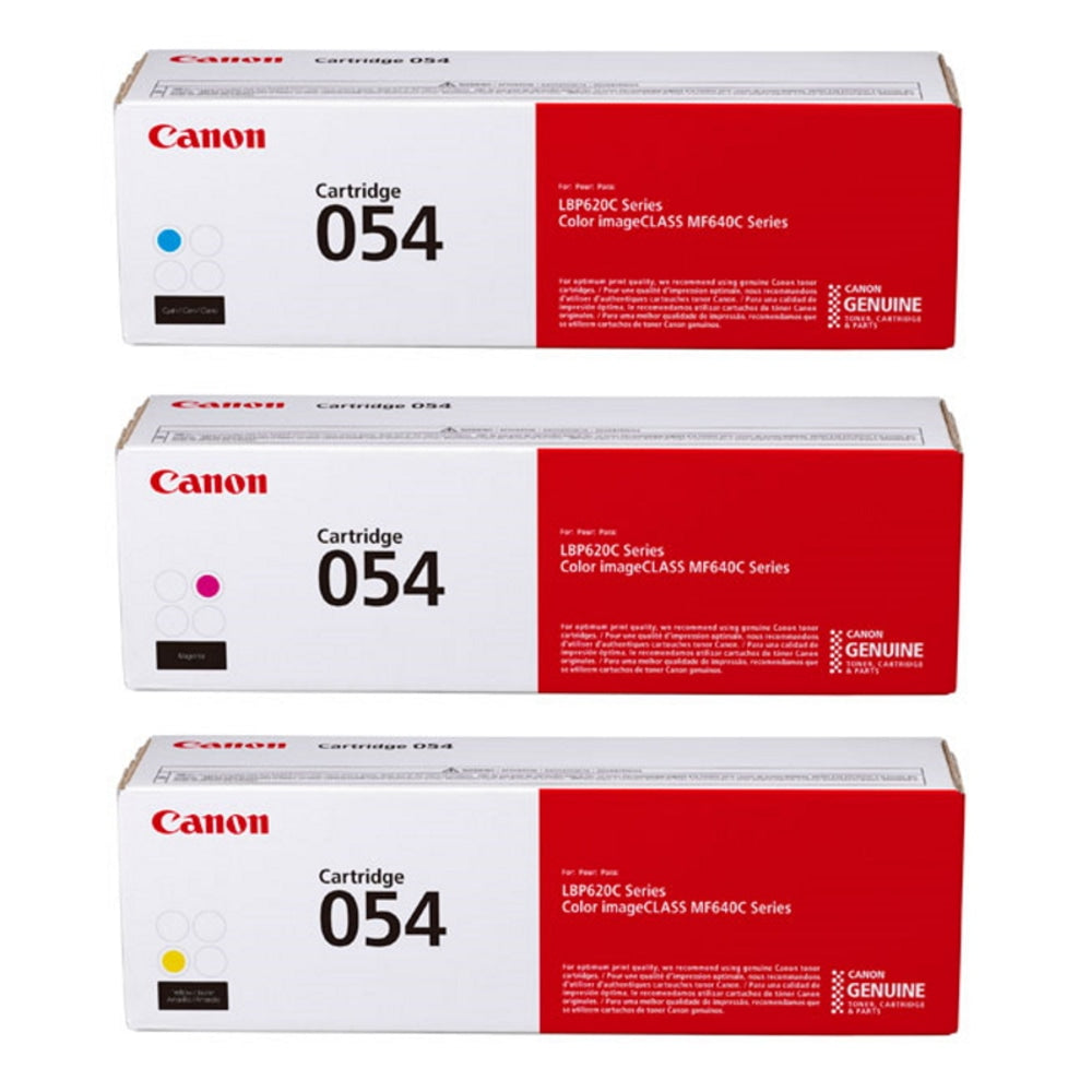 Canon 054 Cyan, Magenta, Yellow Toner Cartridges Combo, Pack Of 3, 3023C001,3022C001,3021C001