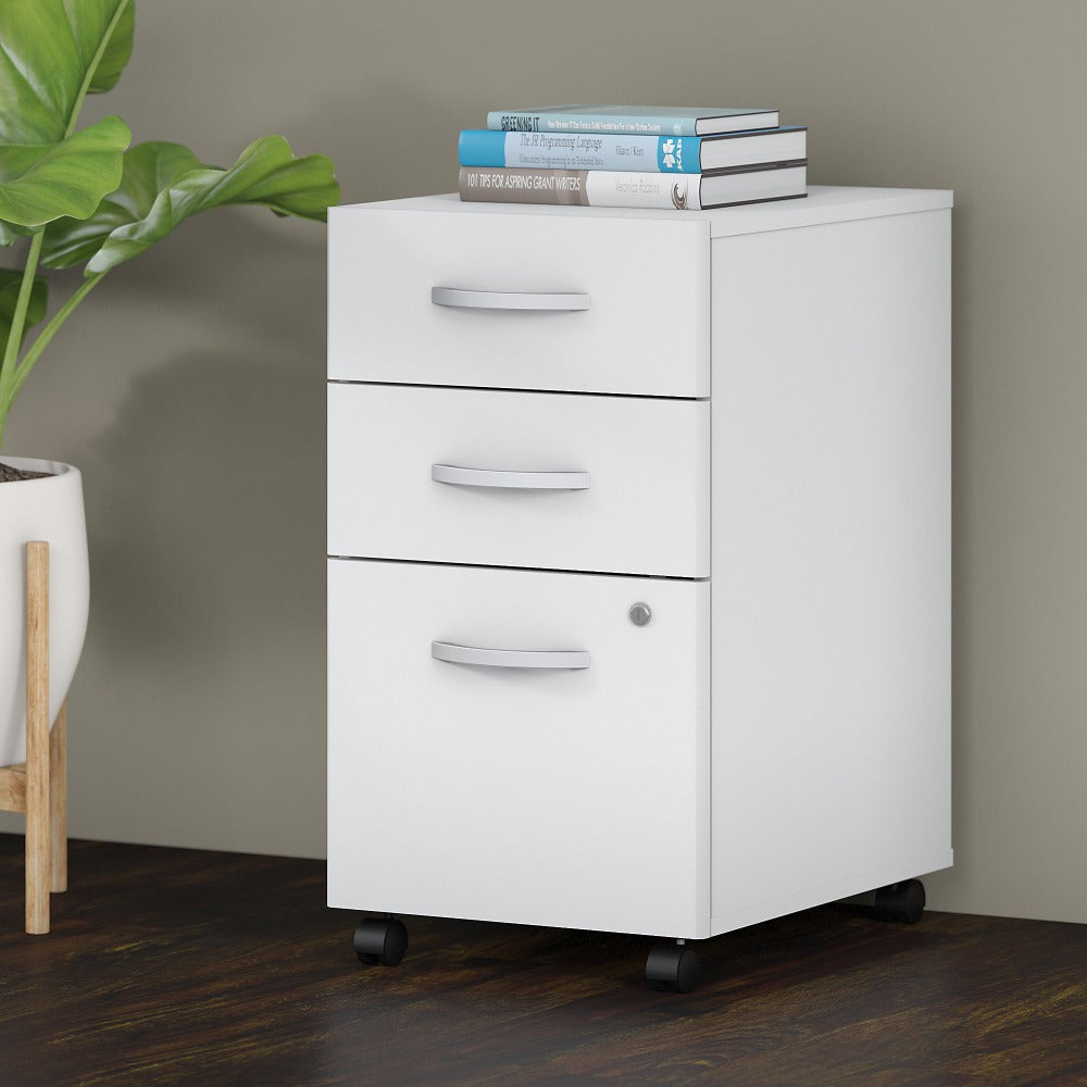 Bush Business Furniture Studio C 20-1/4inD Vertical 3-Drawer Mobile File Cabinet, White, Delivery