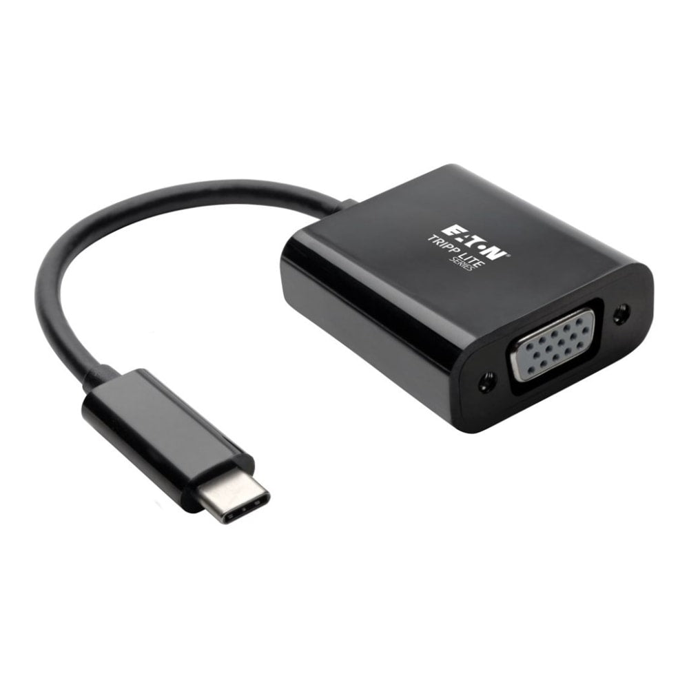 Tripp Lite USB C to VGA Adapter Converter, Thunderbolt 3 - M/F, USB 3.1, 1080p, Black, USB Type C, USB-C, USB Type-C - 6in - 1 x Type C Male Thunderbolt 3 - 1 x HD-15 Female VGA - Nickel Plated Connector - Black