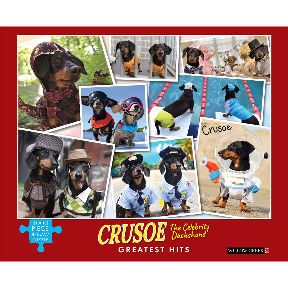 Willow Creek Press 1,000-Piece Puzzle, 26-5/8in x 19-1/4in, Crusoe The Celebrity Dachshund