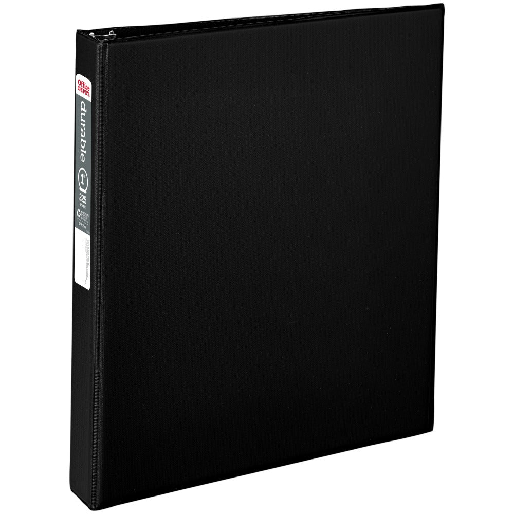 Office Depot Brand Nonstick 3-Ring Binder, 1in Round Rings, Black