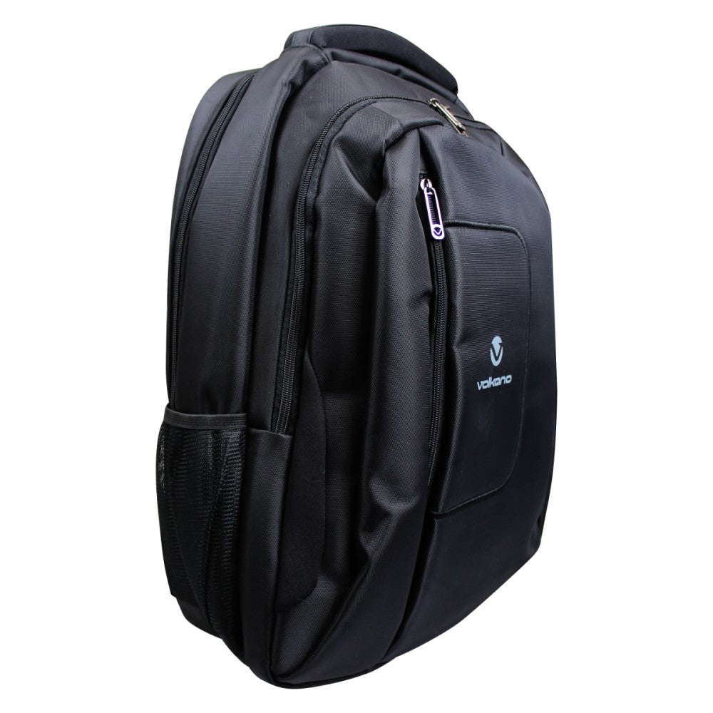 Volkano Bolt Series Backpacks With 15.6in Laptop Pocket, Black, Pack Of 5 Backpacks