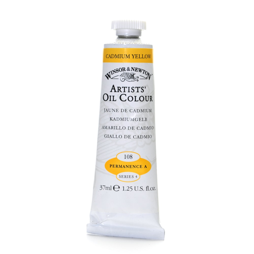 Winsor & Newton Artists Oil Colors, 37 mL, Cadmium Yellow, 108