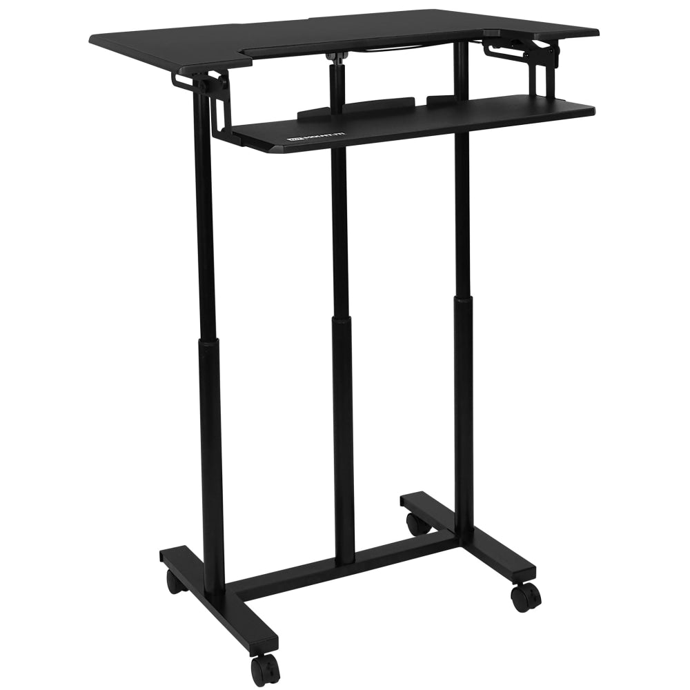 Mount-It! MI-7968 Rolling Sit-Stand Workstation, 46-3/4inH x 34inW x 22inD, Black