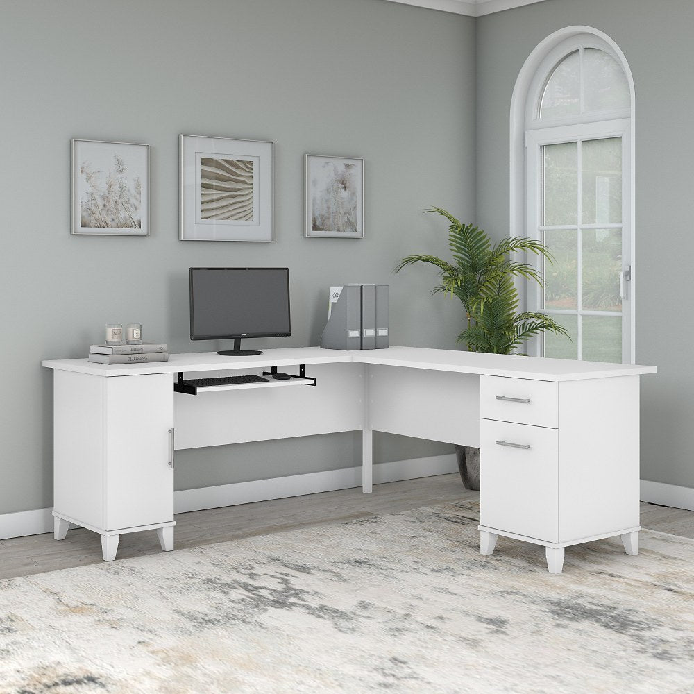 Bush Business Furniture Somerset 72inW L-Shaped Corner Desk, White, Standard Delivery