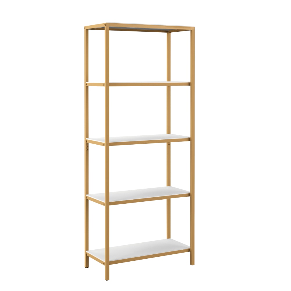 Sauder North Avenue 57inH 5-Shelf Vertical Bookcase, White