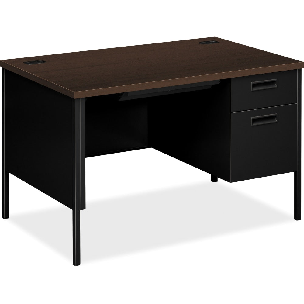 HON Metro Classic 48inW Right-Pedestal Writing Desk, Mocha/Black