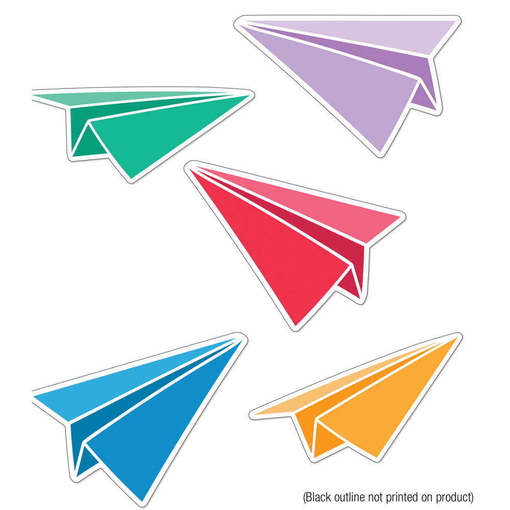 Carson Dellosa Education Cut-Outs, Happy Place Paper Airplanes, 36 Cut-Outs Per Pack, Set Of 3 Packs