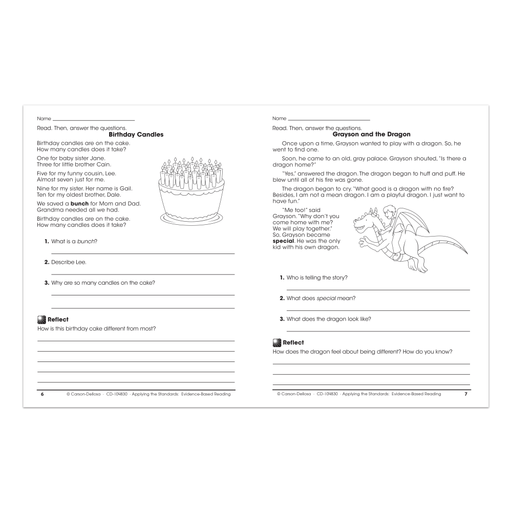 Carson-Dellosa Evidence-Based Reading Workbook, Grade 1