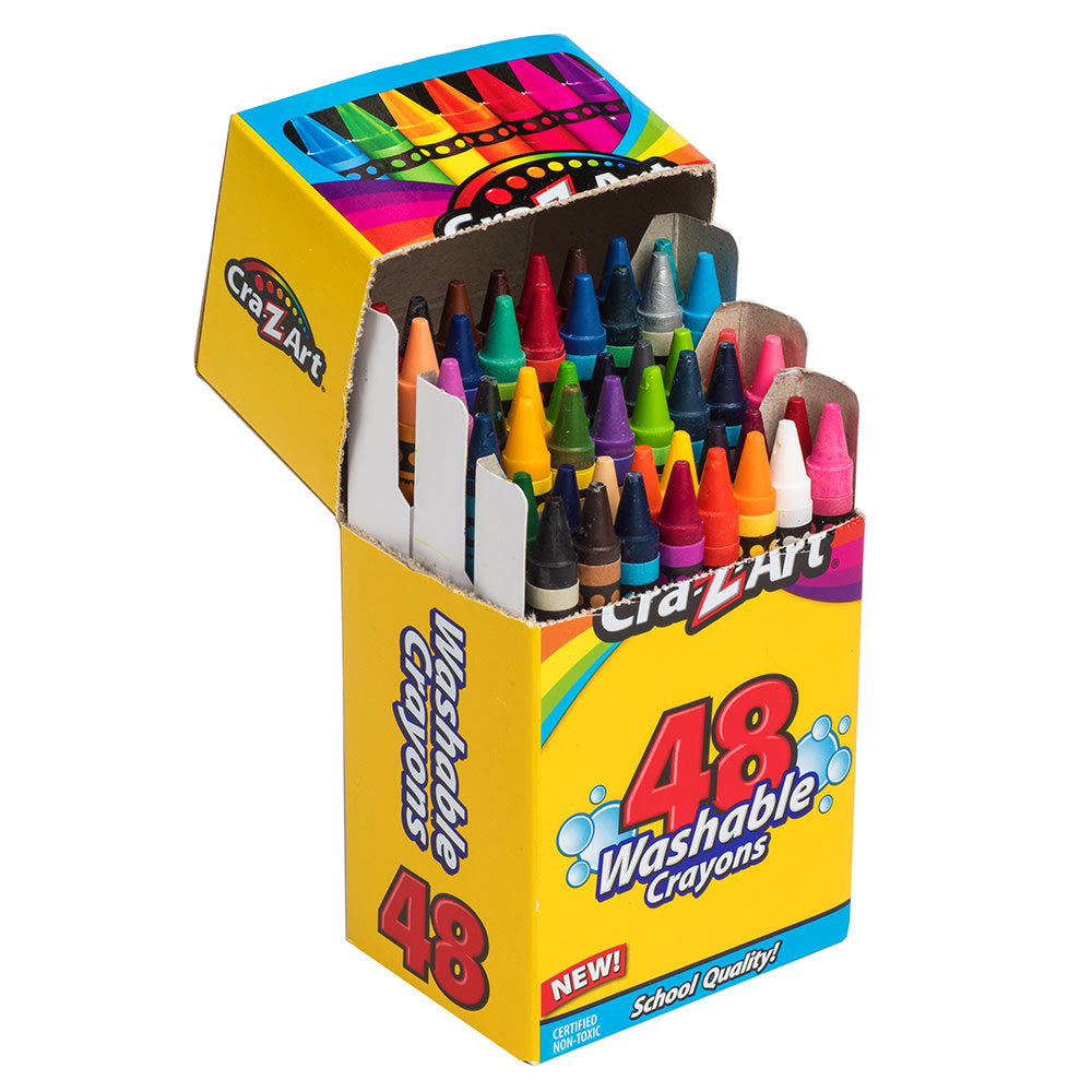 Cra-Z-Art Washable Classic Crayons, Assorted Colors, Pack Of 48 Crayons