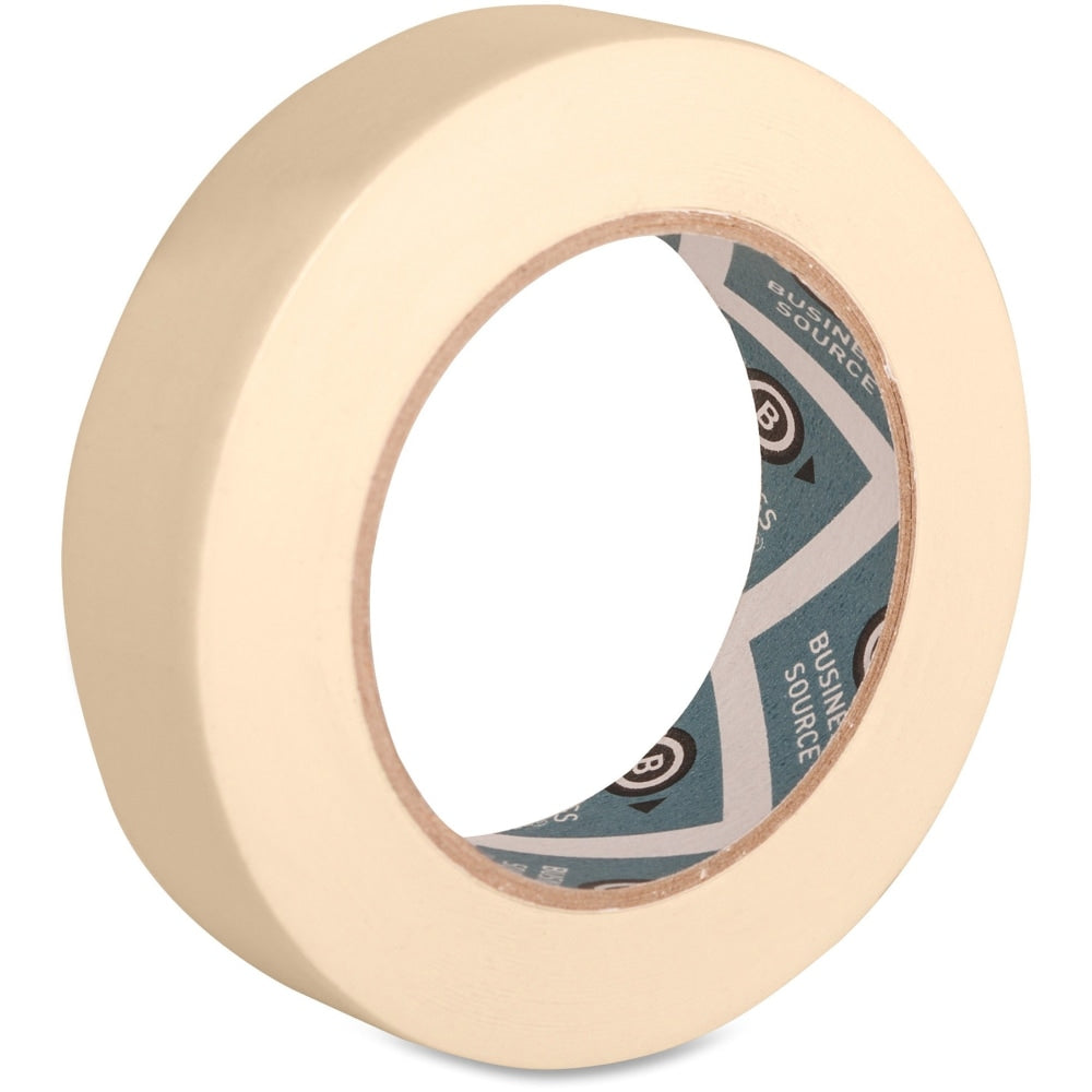 Business Source Utility-purpose Masking Tape - 1in Width x 60 yd Length - 3in Core - Crepe Paper Backing - 1 Roll - Tan